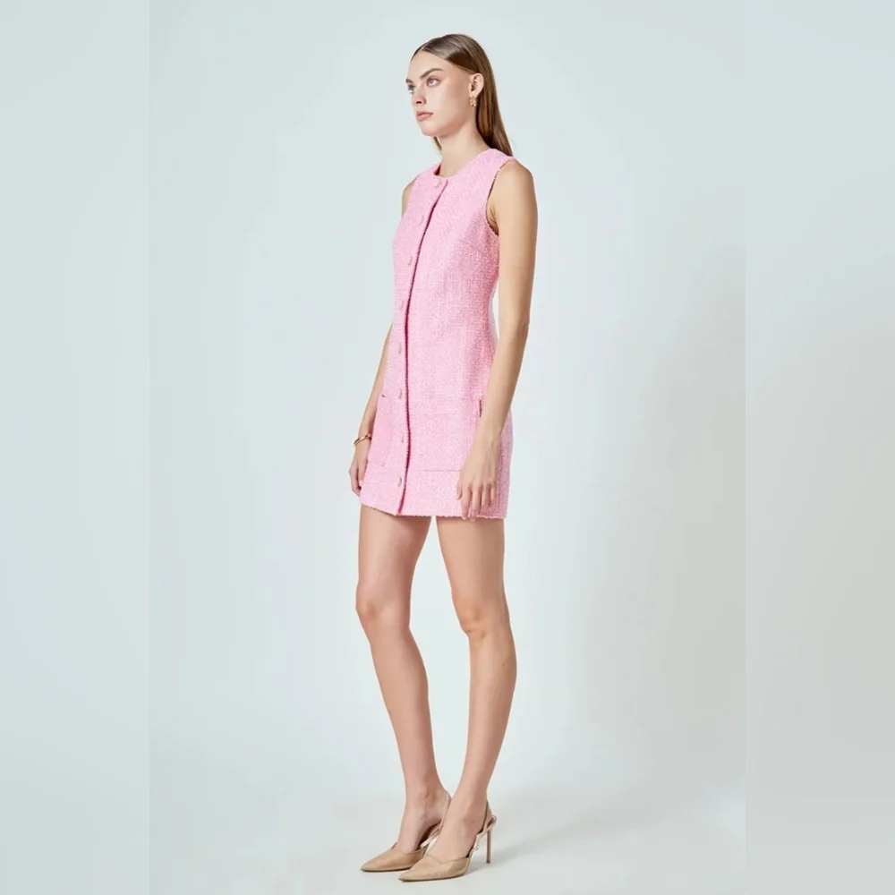 NWOT Endless Rose Tweed Mini Dress - Picture 4 of 9